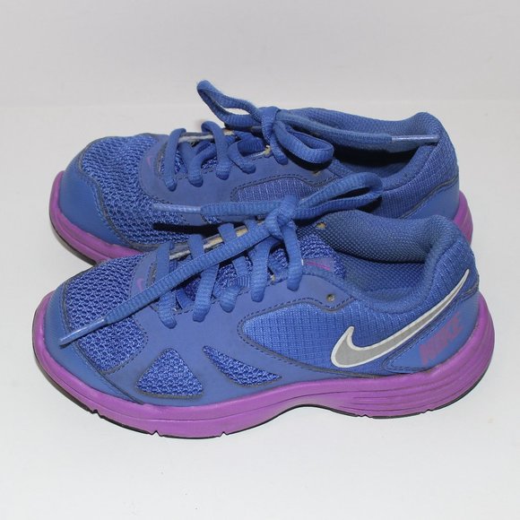 NIKE Girls Running Shoes Blue Purple  10.5C - Picture 3 of 11
